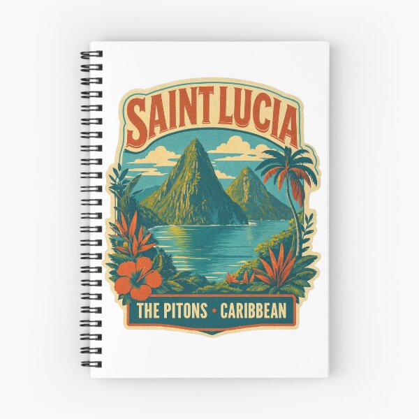 Item preview, Saint Lucia The Pitons Vintage Caribbean Travel designed and sold by JIGUWORLD.