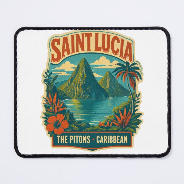Item preview, Saint Lucia The Pitons Vintage Caribbean Travel designed and sold by JIGUWORLD.