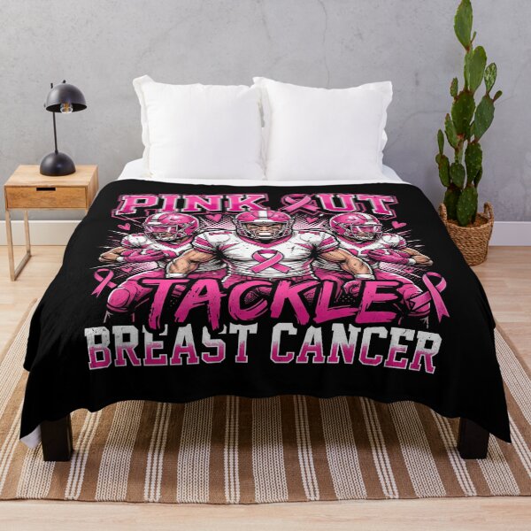 Item preview, pink breast cancer football players awareness graphic designed and sold by SofenArt.