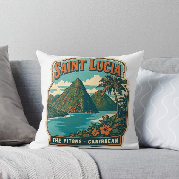 Item preview, Saint Lucia The Pitons Vintage Caribbean Travel designed and sold by JIGUWORLD.