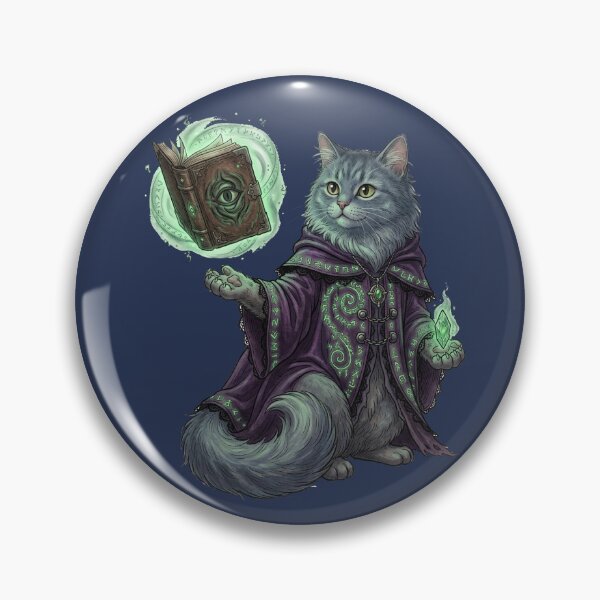 Item preview, Cute Fluffy Warlock Cat - Funny Dark Magic RPG Fantasy Gamer Gift designed and sold by StreetNovaInk.
