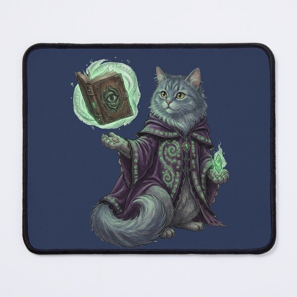 Item preview, Cute Fluffy Warlock Cat - Funny Dark Magic RPG Fantasy Gamer Gift designed and sold by StreetNovaInk.