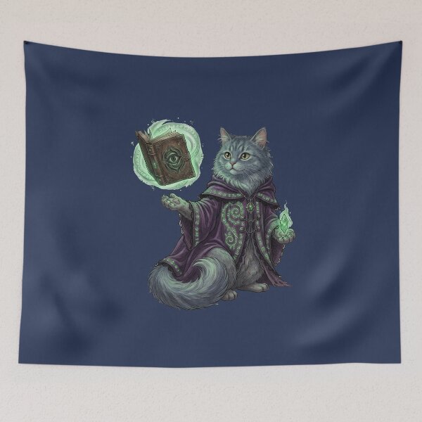 Item preview, Cute Fluffy Warlock Cat - Funny Dark Magic RPG Fantasy Gamer Gift designed and sold by StreetNovaInk.