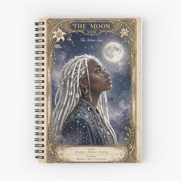Item preview, The Moon XVIII Tarot Card - The Silver Seer Celestial Goddess designed and sold by ExpressoJungle.