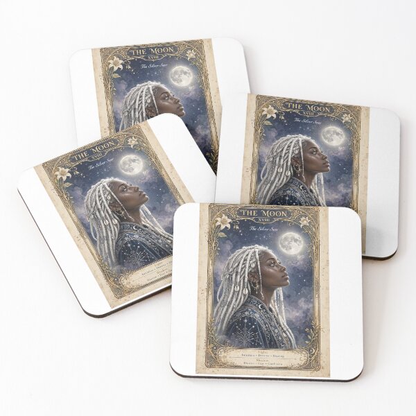 Item preview, The Moon XVIII Tarot Card - The Silver Seer Celestial Goddess designed and sold by ExpressoJungle.