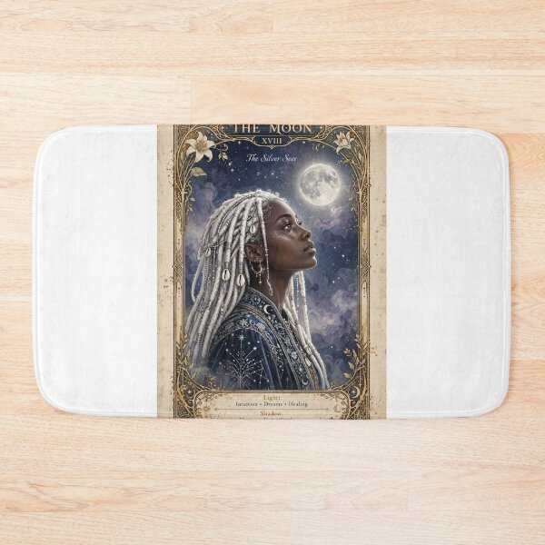 Item preview, The Moon XVIII Tarot Card - The Silver Seer Celestial Goddess designed and sold by ExpressoJungle.