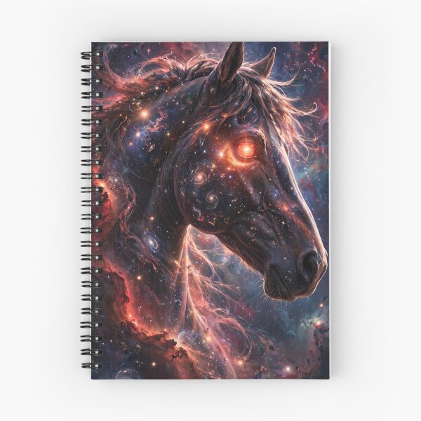 Item preview, Cosmic Fire Horse - Galaxy Horse God With Glowing Nebula Eye Fantasy Art designed and sold by Sourcestores1.