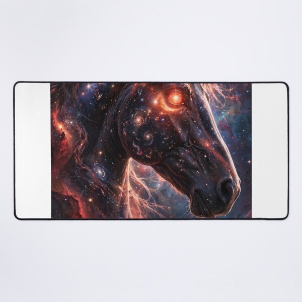 Item preview, Cosmic Fire Horse - Galaxy Horse God With Glowing Nebula Eye Fantasy Art designed and sold by Sourcestores1.