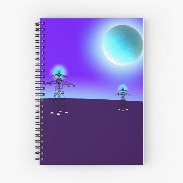 Item preview, Surreal Cyberpunk Electricity Pylons Alien World Landscape designed and sold by ArtisticJump.
