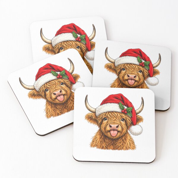 Item preview, Funny Christmas Highland Cow Santa Hat Holiday designed and sold by Moizento.