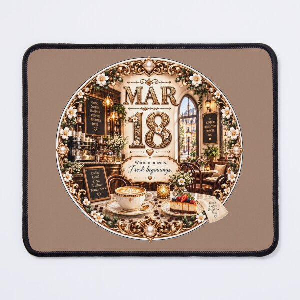 Item preview, March 18 Cozy Café Birthday Design designed and sold by LunaMoments.