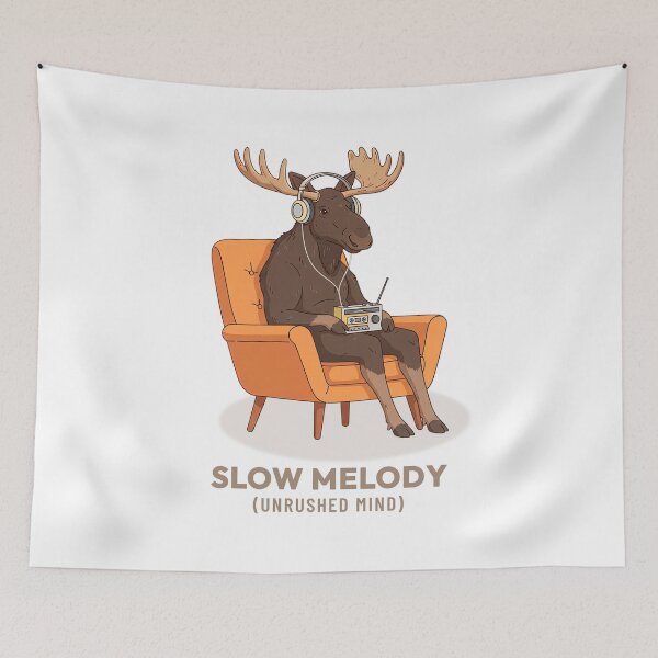 Item preview, Moose Listening to Cassette Walkman Retro Aesthetic designed and sold by COZY VINTAGE animal.