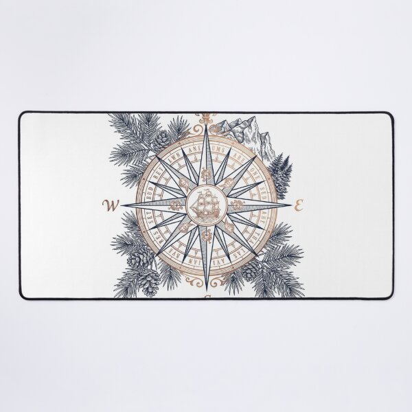Item preview, Vintage Nautical Compass Rose Mountain Pines Illustration designed and sold by Rahat3344.