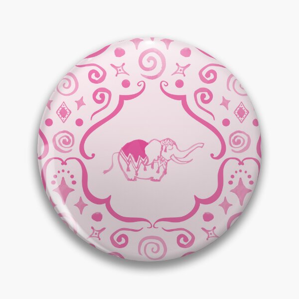 Item preview, Scurvy Elephants - hand painted whimsical happy cute oriental pink elephants designed and sold by Goddessart.