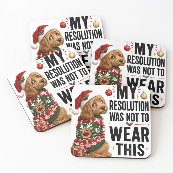 Item preview, Funny Christmas Dog Santa Hat Reindeer Sweater My Resolution Was Not To Wear This Gift designed and sold by Everly Ink Co..