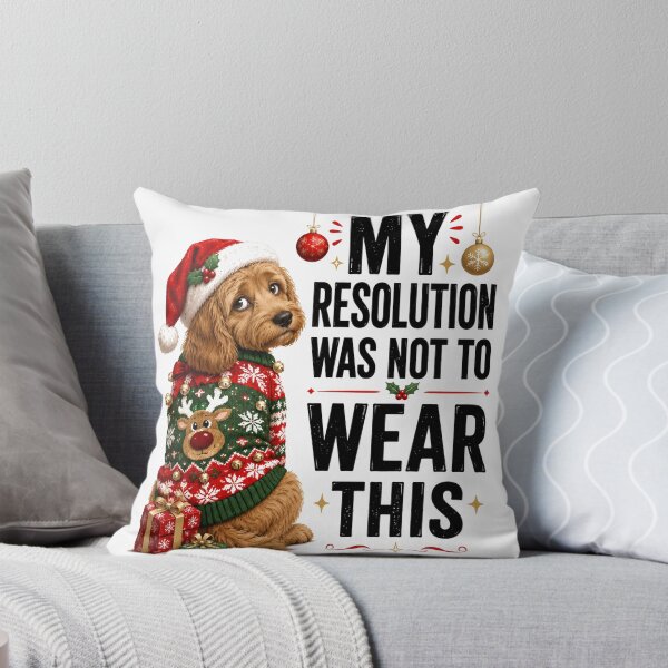 Item preview, Funny Christmas Dog Santa Hat Reindeer Sweater My Resolution Was Not To Wear This Gift designed and sold by Everly Ink Co..