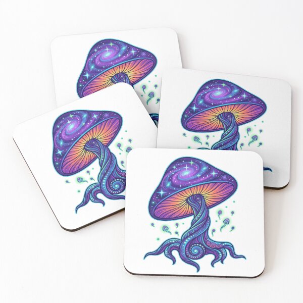 Item preview, Psychedelic Galaxy Cosmic Mushroom Art designed and sold by Rahat3344.