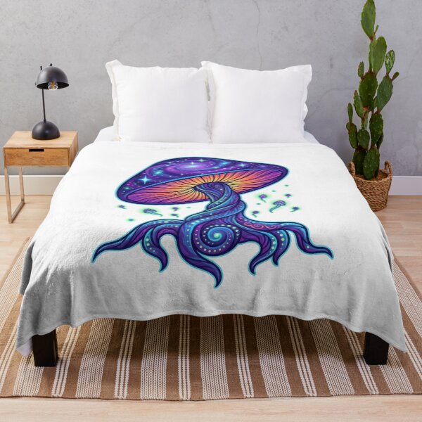 Item preview, Psychedelic Galaxy Cosmic Mushroom Art designed and sold by Rahat3344.