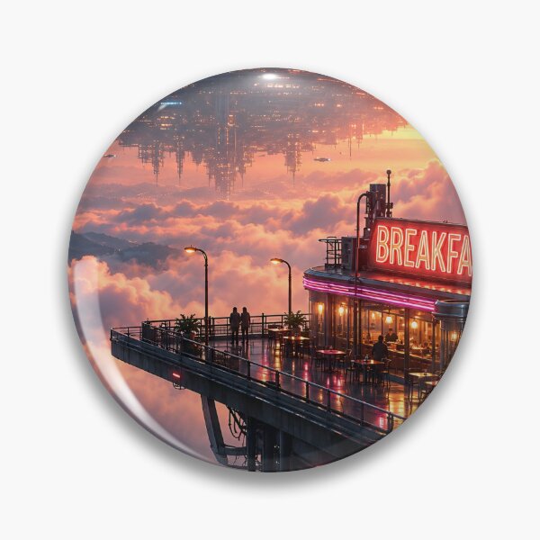 Item preview, Futuristic Space Station Breakfast | Sci Fi Cyberpunk Cloud City designed and sold by IRON SIREN.