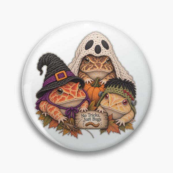 Item preview, No Tricks Just Bugs – Halloween Pac-Man Frogs in Crochet Costumes designed and sold by threadandfangs.