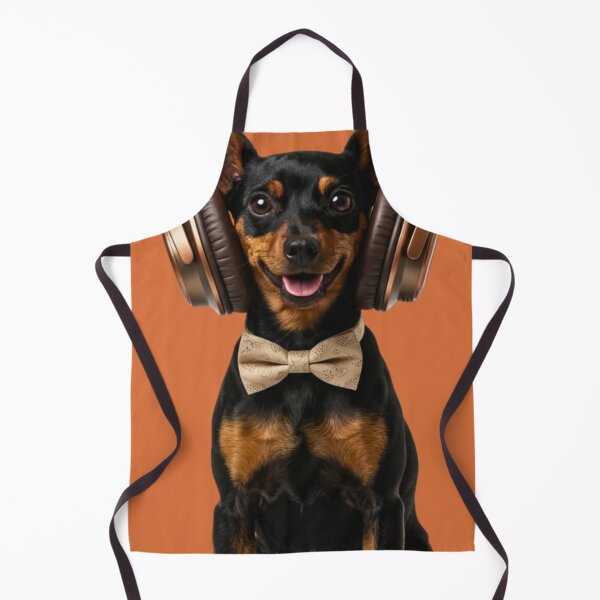 Item preview, Dapper Miniature Pinscher with Bronze Headphones designed and sold by Sulco Design.