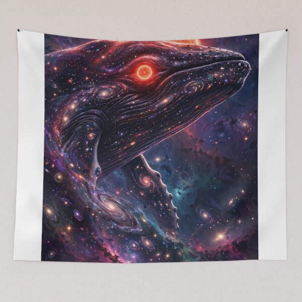 Item preview, Galaxy Whale God - Cosmic Red Sun Eclipse Celestial Space Whale Art designed and sold by Sourcestores1.