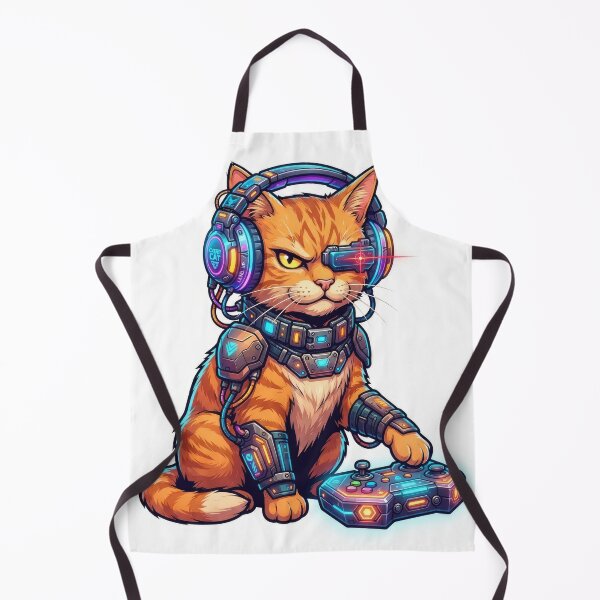 Item preview, Cyberpunk Gamer Cat Futuristic Cyborg Art designed and sold by Rahat3344.