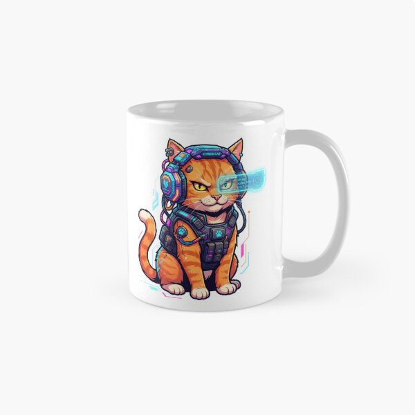 Item preview, Cyber Cat Sci-Fi Futuristic Gamer Orange Tabby Art designed and sold by Rahat3344.