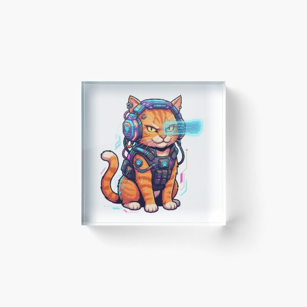 Item preview, Cyber Cat Sci-Fi Futuristic Gamer Orange Tabby Art designed and sold by Rahat3344.