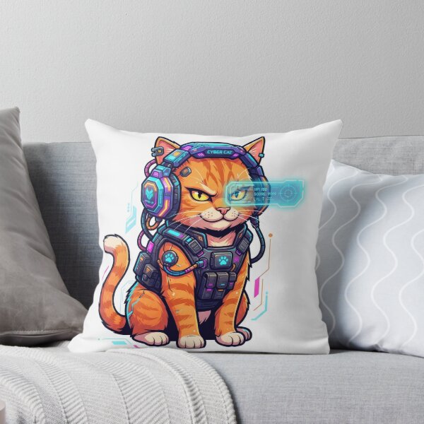 Item preview, Cyber Cat Sci-Fi Futuristic Gamer Orange Tabby Art designed and sold by Rahat3344.