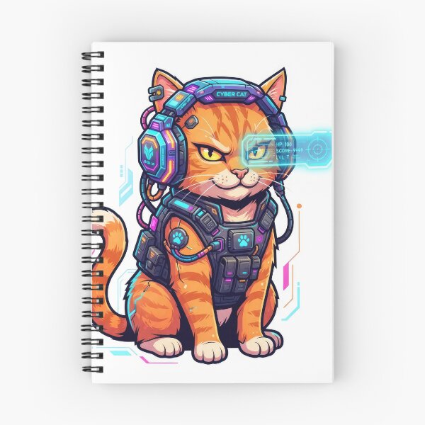Item preview, Cyber Cat Sci-Fi Futuristic Gamer Orange Tabby Art designed and sold by Rahat3344.