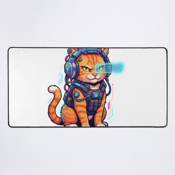 Item preview, Cyber Cat Sci-Fi Futuristic Gamer Orange Tabby Art designed and sold by Rahat3344.