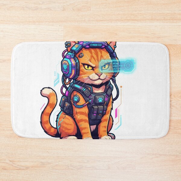Item preview, Cyber Cat Sci-Fi Futuristic Gamer Orange Tabby Art designed and sold by Rahat3344.