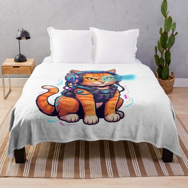 Item preview, Cyber Cat Sci-Fi Futuristic Gamer Orange Tabby Art designed and sold by Rahat3344.