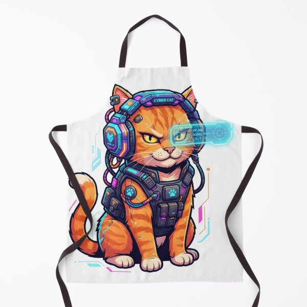 Item preview, Cyber Cat Sci-Fi Futuristic Gamer Orange Tabby Art designed and sold by Rahat3344.