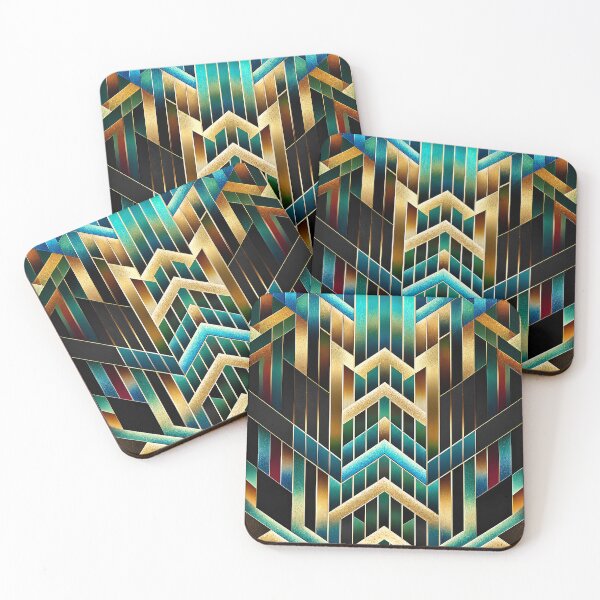Item preview, Luxurious Art Deco Geometric Metallic Pattern designed and sold by Extravanganzza.