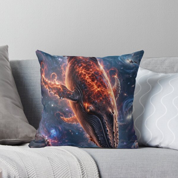Item preview, Cosmic Galaxy Whale - Fiery Lava Space Whale in Nebula Ocean Art designed and sold by Sourcestores1.