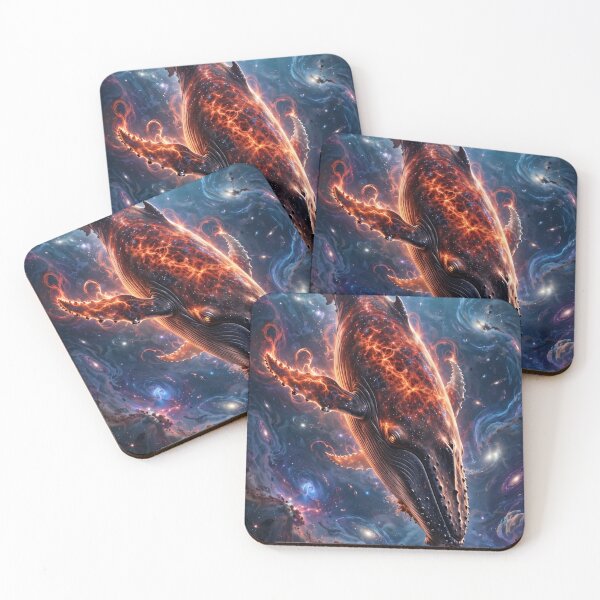 Item preview, Cosmic Galaxy Whale - Fiery Lava Space Whale in Nebula Ocean Art designed and sold by Sourcestores1.