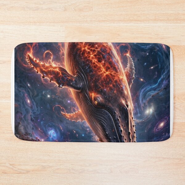 Item preview, Cosmic Galaxy Whale - Fiery Lava Space Whale in Nebula Ocean Art designed and sold by Sourcestores1.