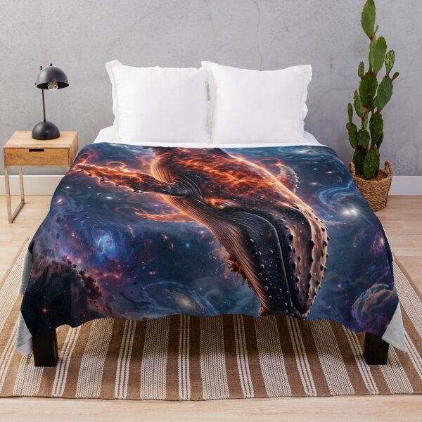 Item preview, Cosmic Galaxy Whale - Fiery Lava Space Whale in Nebula Ocean Art designed and sold by Sourcestores1.