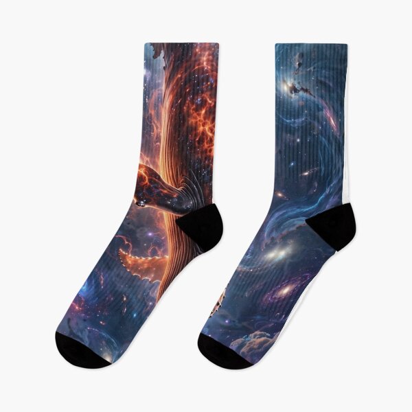 Item preview, Cosmic Galaxy Whale - Fiery Lava Space Whale in Nebula Ocean Art designed and sold by Sourcestores1.