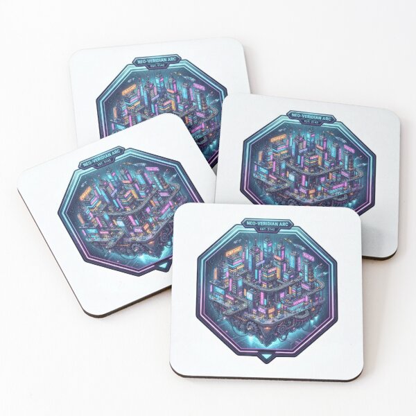 Item preview, Neo-Veridian Arc Cyberpunk Floating City Art designed and sold by Rahat3344.