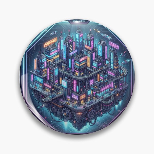 Item preview, Neo-Veridian Arc Cyberpunk Floating City Art designed and sold by Rahat3344.