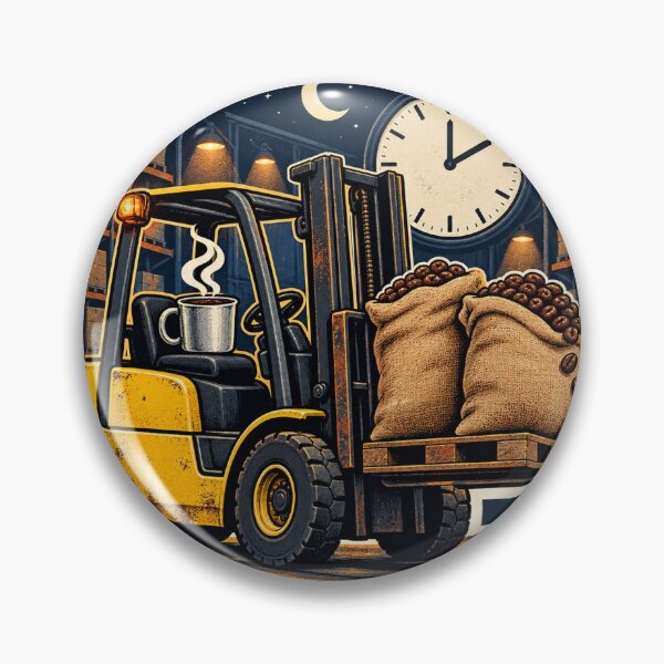 Item preview, Forklift Bean Delivery Night Shift Sticker designed and sold by WaynesCave.