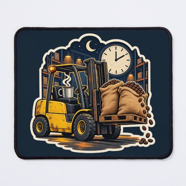 Item preview, Forklift Bean Delivery Night Shift Sticker designed and sold by WaynesCave.