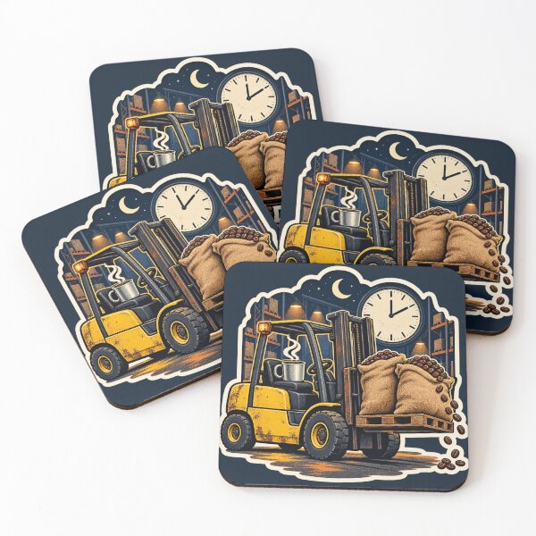Item preview, Forklift Bean Delivery Night Shift Sticker designed and sold by WaynesCave.