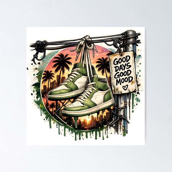 Item preview, Good Days Good Mood – Green Street Style Sneakers designed and sold by TinyWeird.