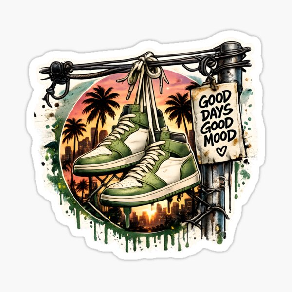 Item preview, Good Days Good Mood – Green Street Style Sneakers designed and sold by TinyWeird.
