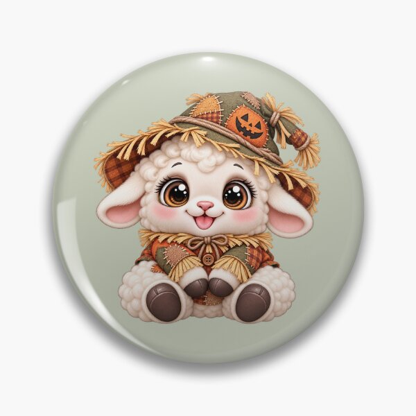 Item preview, Cute Scarecrow Lamb – Adorable Halloween Sheep designed and sold by HO•Designs.
