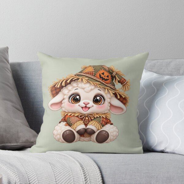 Item preview, Cute Scarecrow Lamb – Adorable Halloween Sheep designed and sold by HO•Designs.